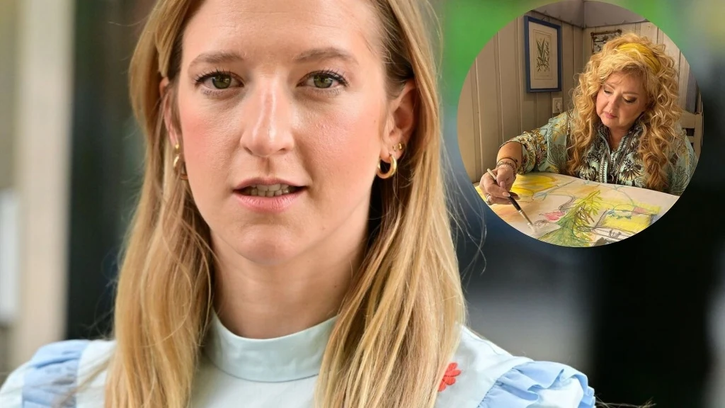 Magda Gessler maluje obraz dla córki.