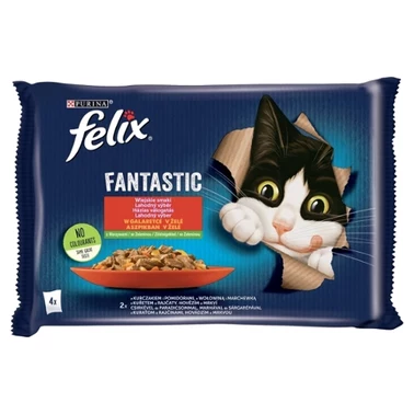 Felix Fantastic Karma dla kotów wiejskie smaki w galaretce 340 g (4 x 85 g) - 1