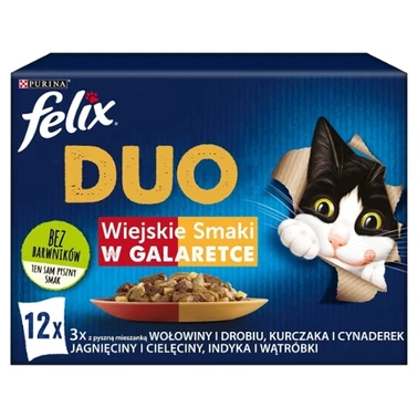 Felix Duo Karma dla kotów wiejskie smaki w galaretce 1,02 kg (12 x 85 g) - 2