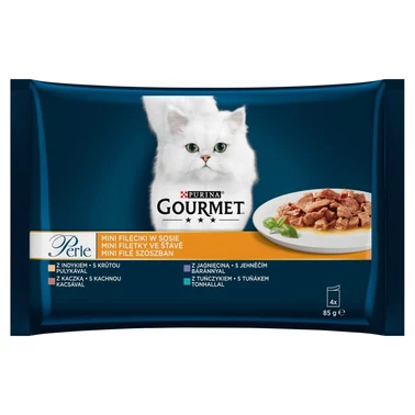 Gourmet Perle Karma dla kotów mini fileciki w sosie 340 g (4 x 85 g) - 0