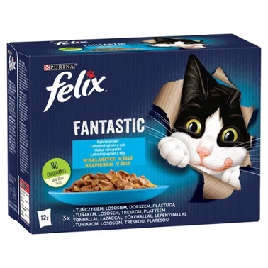 Felix Fantastic Karma dla kotów rybne smaki w galaretce 1,02 kg (12 x 85 g) - 2