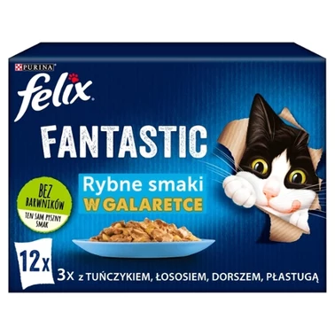 Felix Fantastic Karma dla kotów rybne smaki w galaretce 1,02 kg (12 x 85 g) - 0