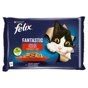 Felix Fantastic Karma dla kotów wiejskie smaki w galaretce 340 g (4 x 85 g) - 1