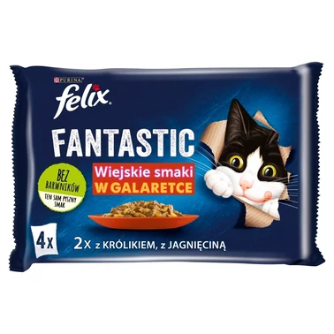 Felix Fantastic Karma dla kotów wiejskie smaki w galaretce 340 g (4 x 85 g) - 0