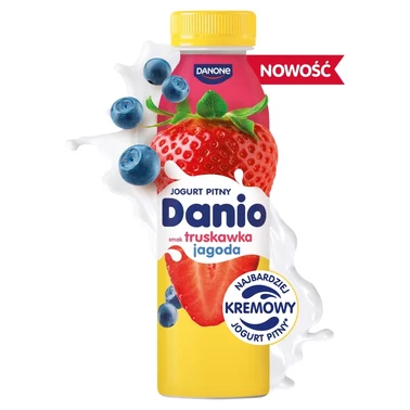 Danio Jogurt pitny smak truskawka jagoda 270 g  - 0