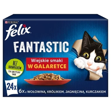 Felix Fantastic Karma dla kotów wiejskie smaki w galaretce 2,04 kg (24 x 85 g) - 0