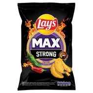 Lay's Max Strong Chipsy ziemniaczane karbowane o smaku piri piri 120 g