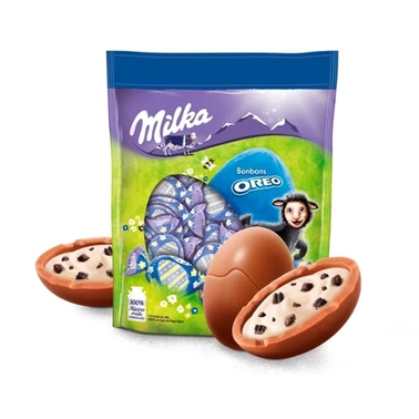 Milka Czekolada mleczna z nadzieniem mlecznym oraz pokruszone ciastka 86 g - 0