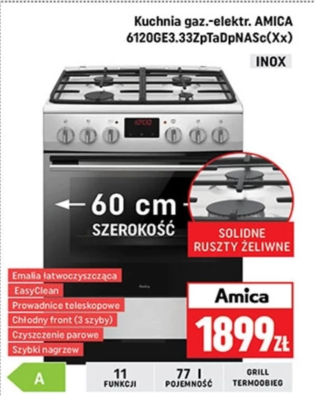 Kuchenka gazowo-elektryczna Amica