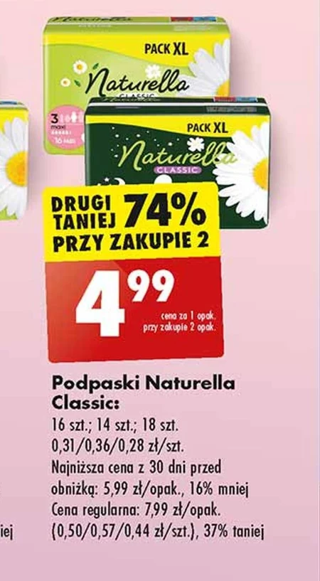 Naturella Classic Night rozmiar 4 Podpaski ze skrzydełkami, × 14