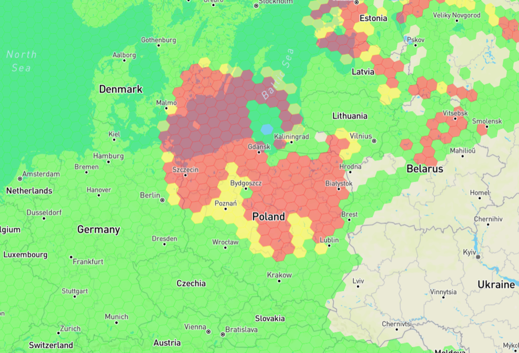 GPS nad Polską 01.03.2024.