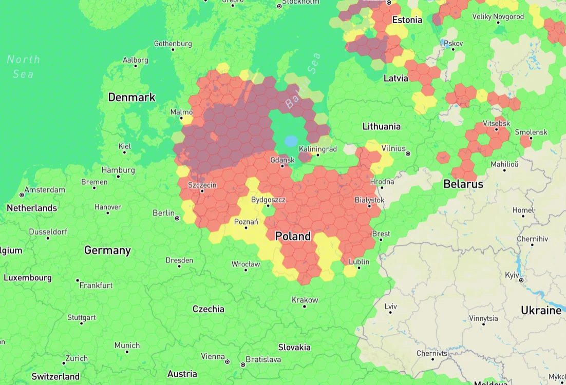 GPS nad Polską 01.03.2024. GPS nad Polską 01.03.2024.