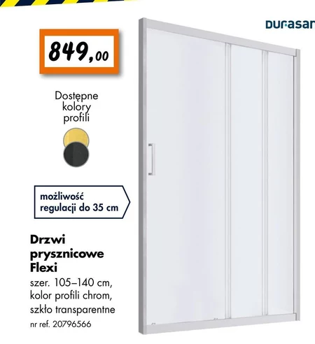 Drzwi kabiny prysznicowej Durasan