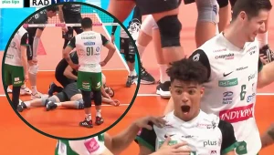 Kolejny polski siatkarz ma problemy. Kopnięty w plecy, opuścił boisko
