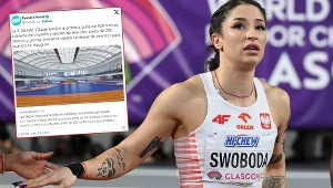 Ewa Swoboda i zdjęcie hali sportowej w Las Vegas