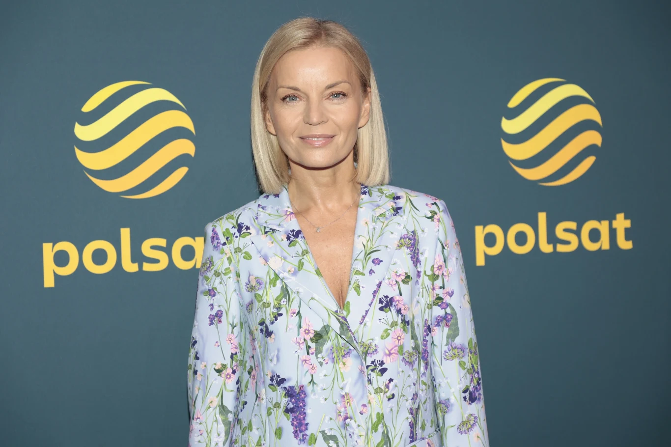 Małgorzata Foremniak włożyła kwiecisty garnitur na prezentację wiosennej ramówki telewizji Polsat
