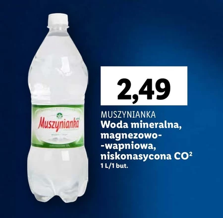 Muszynianka Naturalna woda mineralna wysokozmineralizowana niskonasycona CO2 1,5 l