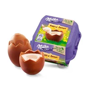 Milka Egg 'n' Spoon Milk Creme Czekolada mleczna 136 g (4 x 34 g) - 0