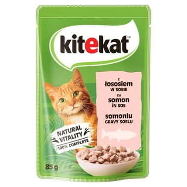 Kitekat Mokra karma dla dorosłych kotów z łososiem w sosie 85 g - 0