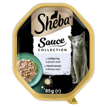 Sheba Sauce Collection Mokra karma dla dorosłych kotów z cielęciną w jasnym sosie 85 g - 0