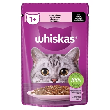 Whiskas Mokra karma dla dorosłych kotów sos z łososiem 85 g - 0