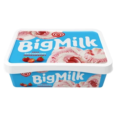 Big Milk Lody smak śmietankowo truskawkowy 900 ml - 0