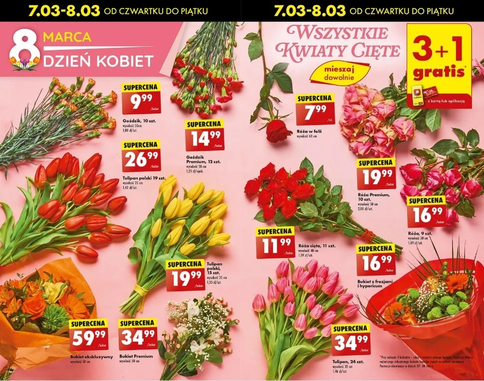Kwiaty na Dzień Kobiet w gratisie od Biedronki!