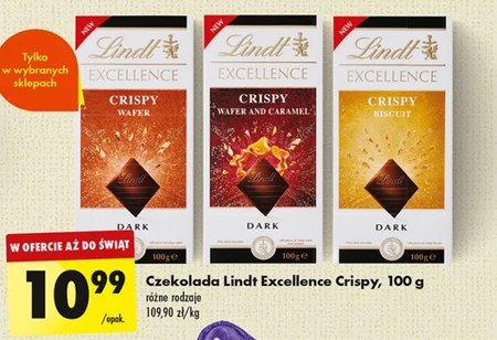 Lindt Excellence Czekolada ciemna z kawałkami malin 100 g