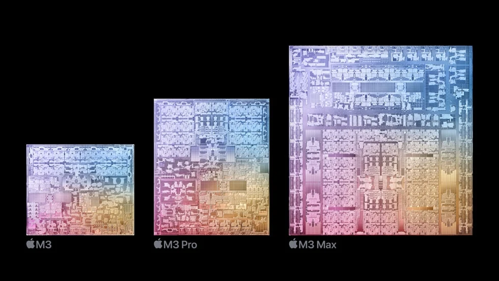 Rodzina procesorów Apple M3. MacBook Air ma ten najmniejszy.