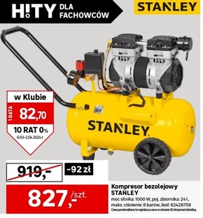 Kompresor bezolejowy Stanley niska cena