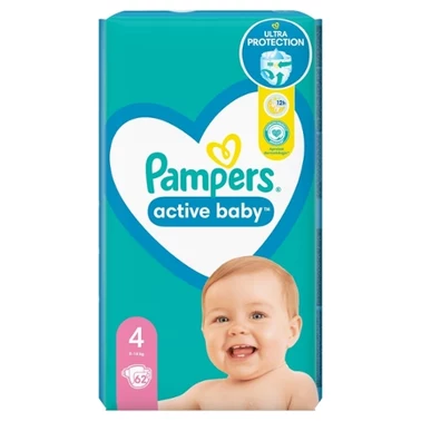 Pampers Active Baby 4, 62 Pieluszek,9kg-14kg - 1