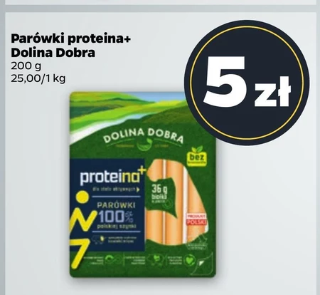 Dolina Dobra Proteina+ Parówki 100 % polskiej szynki 200 g
