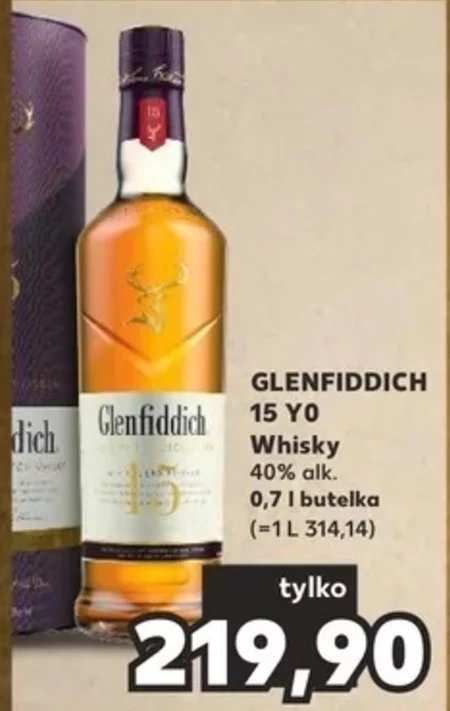 Glenfiddich Aged 15 Years Single Malt Scotch Whisky 700 ml i Piersiówka