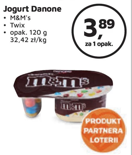 Fantasia Jogurt o smaku waniliowym z drażetkami M&M's 120 g