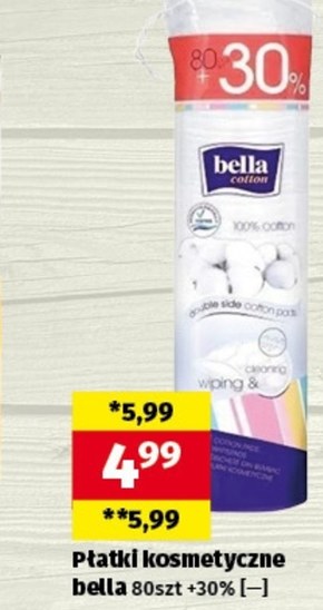 Bella Cotton Płatki kosmetyczne 80 sztuk niska cena