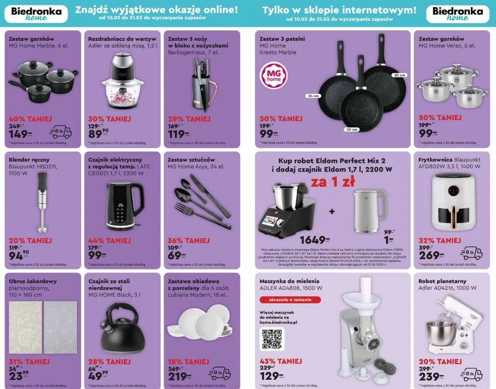 Nowe promocje w sklepie internetowym Biedronka Home!