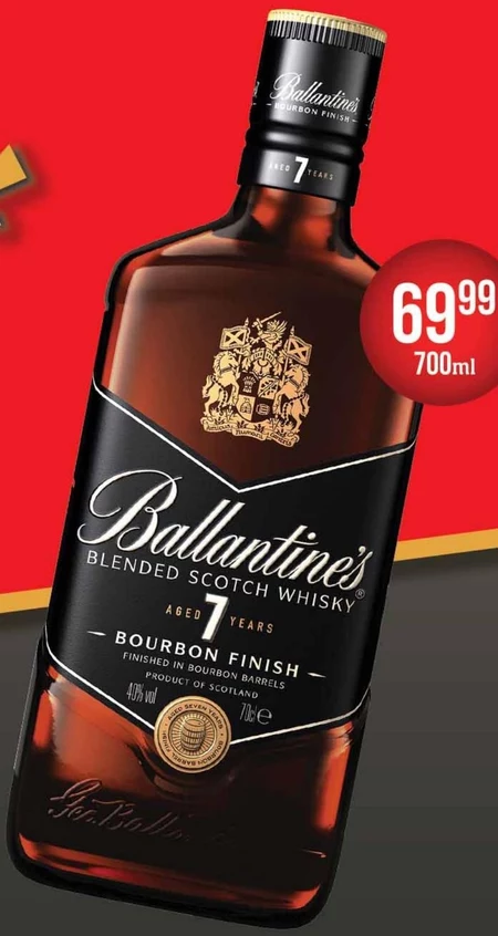 Ballantine's Aged 7 Years American Barrel Blended Scotch Whisky 700 ml