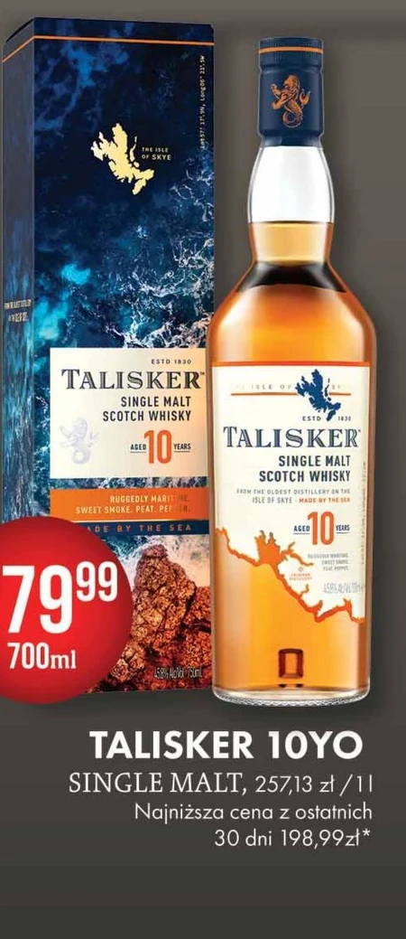  Talisker 10 YO Single Malt Scotch Whisky 700 ml
