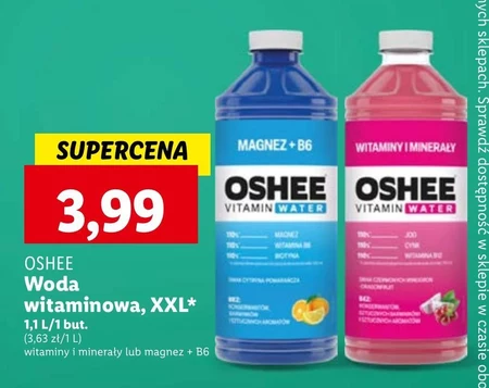 Oshee Vitamin Water Napój niegazowany smak cytryna-pomarańcza 1,1 l