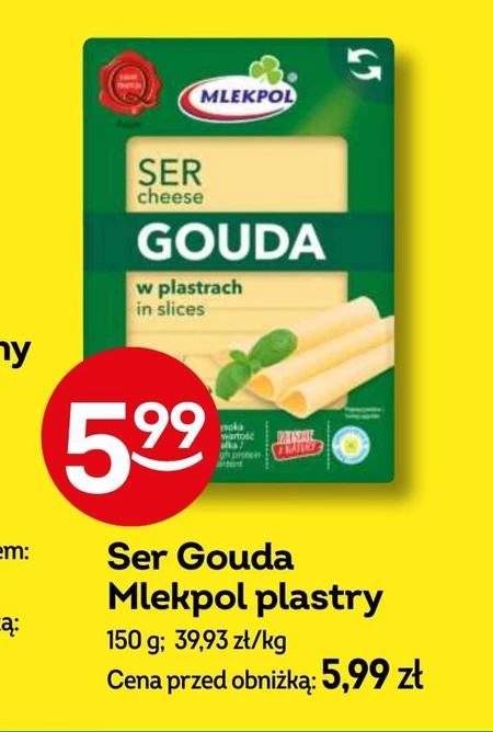 Mlekpol Ser gouda w plastrach 150 g