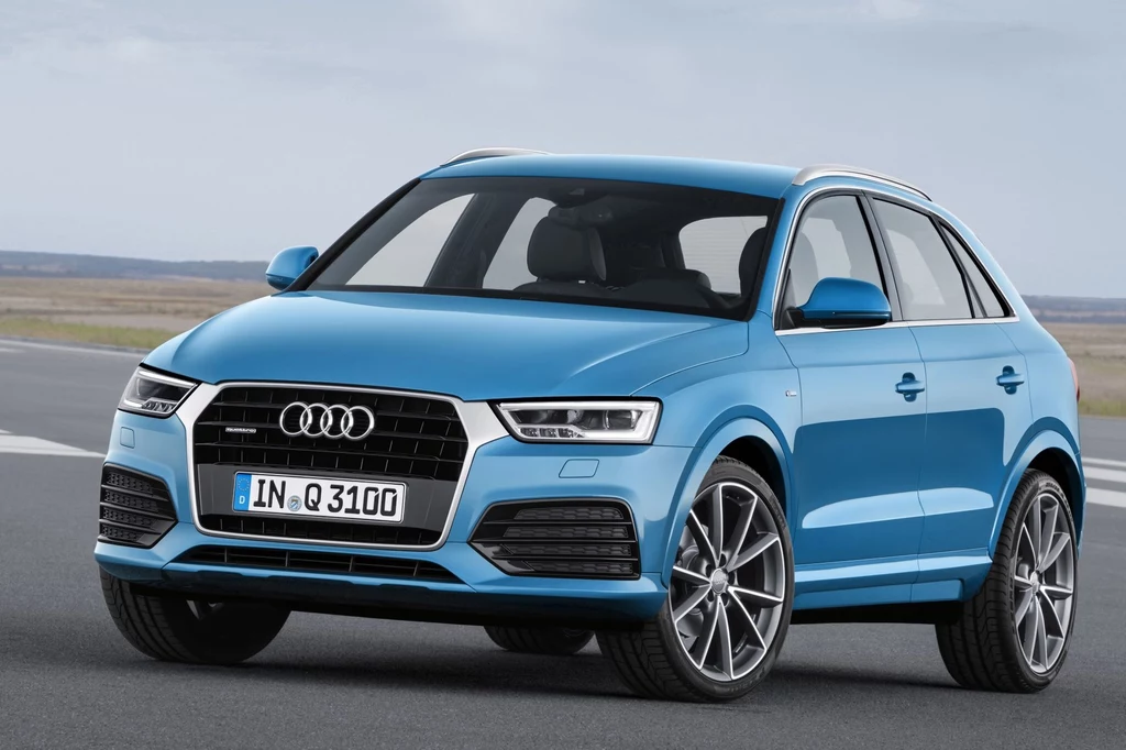 Audi Q3 ma z przodu charakterystyczną dla modeli tego producenta dużą osłonę chłodnicy „singleframe”; dostępne były wyróżniające się kolory nadwozia, ale na rynku używanych są rzadko spotykane.