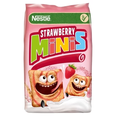 Nestlé Strawberry Minis Zbożowe kwadraciki o smaku truskawkowym 450 g - 0