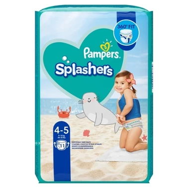 Pampers Splashers Baby Shark Pieluchomajtki do pływania, rozmiar 4, 9-15kg, 11szt - 2