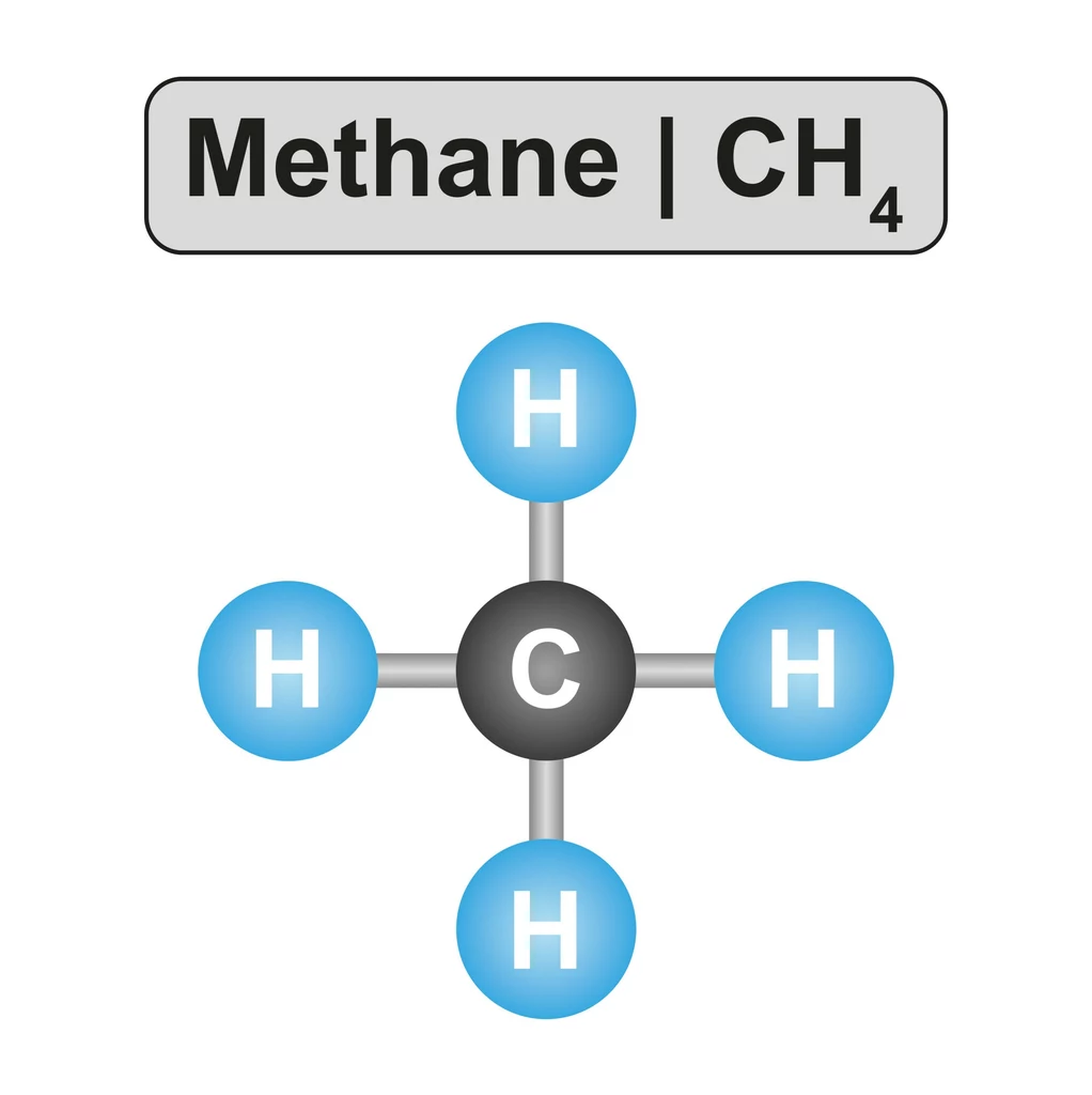 Metan (CH4) jest głównym składnikiem gazu ziemnego (gaz ziemny) i biometanu (gaz z odpadów rolniczych)