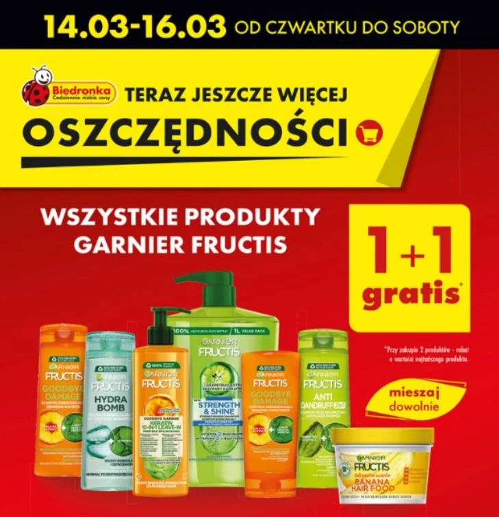 Biedronka rozdaje w gratisie produkty Garnier!