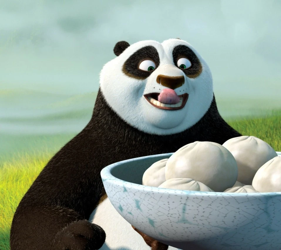 Panda wielka imieniem Po - bohater kreskówki "Kung Fu Panda" Panda wielka imieniem Po - bohater kreskówki "Kung Fu Panda"