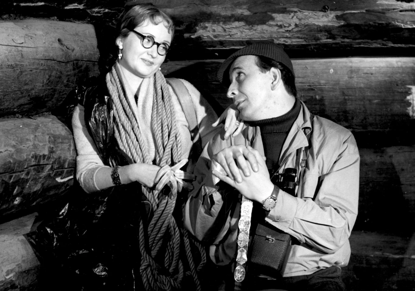 Barbara Krafftówna i Andrzej Szczepkowski w filmie "Deszczowy lipiec" 