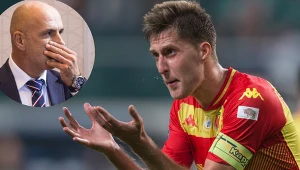 Selekcjoner Michał Probierz (na małym zdj.) "odkurzył" Tarasa Romanczuka dla kadry