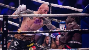 Robert Parzęczewski tutaj podczas wygranej walki z Patrickiem Mendy'm