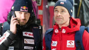 Adam Małysz - prezes PZN - oraz polski skoczek narciarski - Piotr Żyła